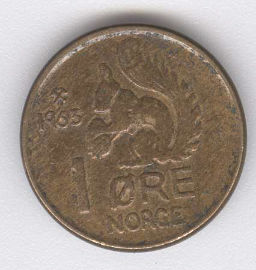 Noruega 1 Ore de 1963