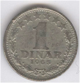 Yugoslavia 1 Dinar de 1965