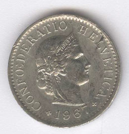 Suiza 5 Rappen de 1967