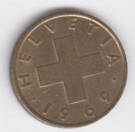 Suiza 2 Rappen de 1969