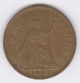 Inglaterra 1 Penny de 1967