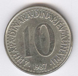 Yugoslavia 10 Dinara de 1987