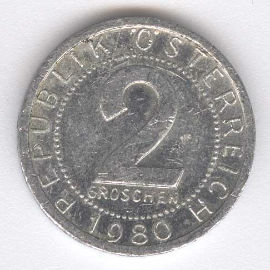 Austria 2 Groschen de 1980