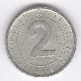 Austria 2 Groschen de 1968