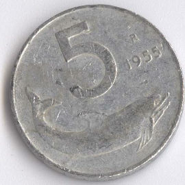 Italia 5 Lire de 1955