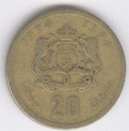 Marruecos 20 Santimat de 1974