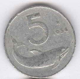 Italia 5 Lire de 1954