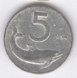 Italia 5 Lire de 1954