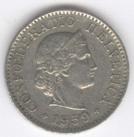 Suiza 5 Rappen de 1959