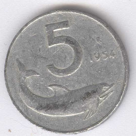 Italia 5 Lire de 1954