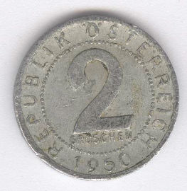Austria 2 Groschen de 1950