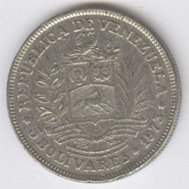 Venezuela 5 Bolívares de 1973