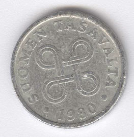 Finlandia 10 Pennia de 1980