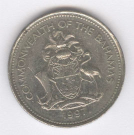 Bahamas 25 Cents de 1997