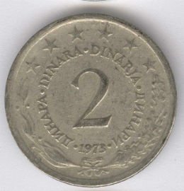 Yugoslavia 2 Dinara de 1973