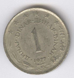 Yugoslavia 1 Dinar de 1977