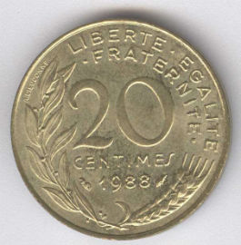 Francia 20 Centimes de 1988