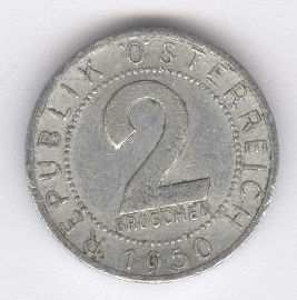 Austria 2 Groschen de 1950